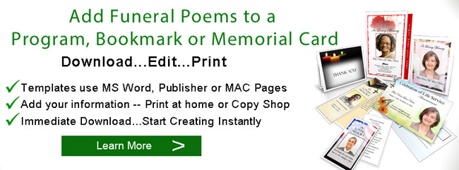 funeral poems programs banner